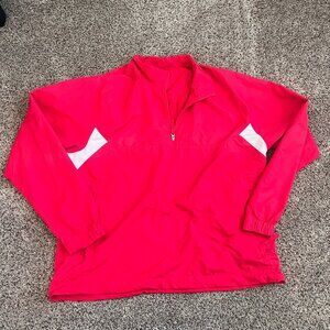 NIKE GOLF Women's Fit Storm 1/4 Zip Pullover Jacket • XL • Pink, white